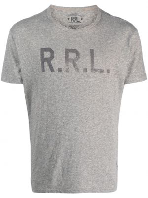 Bombažna majica s potiskom Ralph Lauren Rrl siva