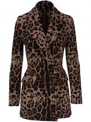 Sako s potlačou s leopardím vzorom Dolce & Gabbana hnedá