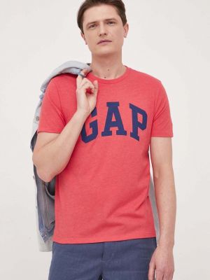Тениска с дълъг ръкав с принт Gap червено