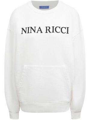 Хлопковый свитшот Nina Ricci белый