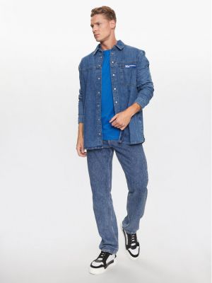 Priliehavá rifľová košeľa Karl Lagerfeld Jeans modrá