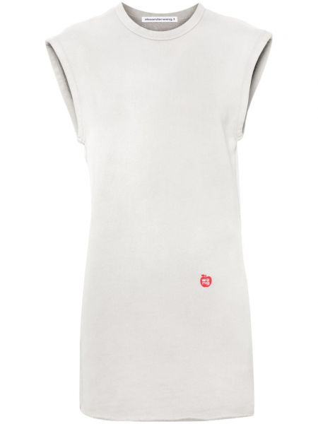 Mini haljina s printom od jersey Alexander Wang siva