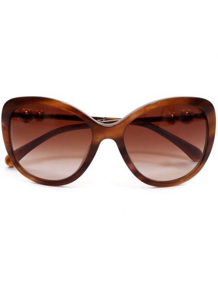 Spalvų gradiento rašto akiniai nuo saulės su perlais Chanel Pre-owned ruda