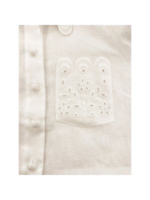 Blusa de lino Zimmermann blanco