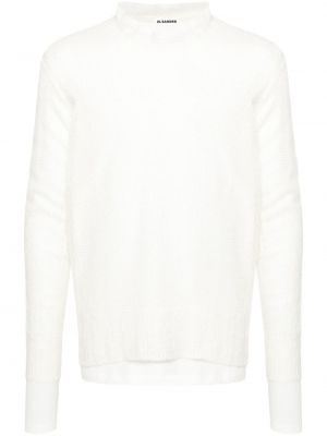 Памучен пуловер бяло Jil Sander