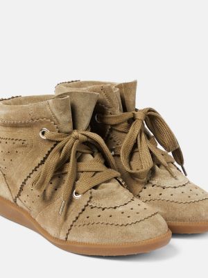 Sneakers in pelle scamosciata con zeppa Isabel Marant grigio