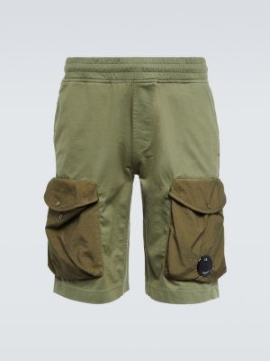 Pantaloni scurți cargo din bumbac din jerseu C.p. Company verde