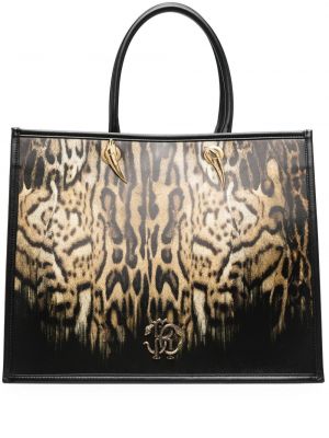 Leopard trykt shoppingbag Roberto Cavalli