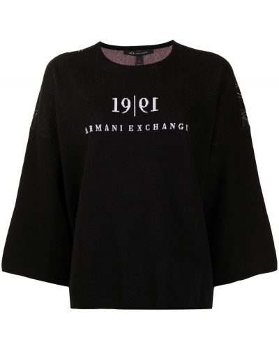 Jersey con estampado de tela jersey Armani Exchange negro
