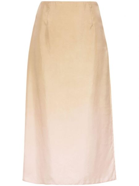 Hodvábna sukňa s prechodom farieb Prada béžová