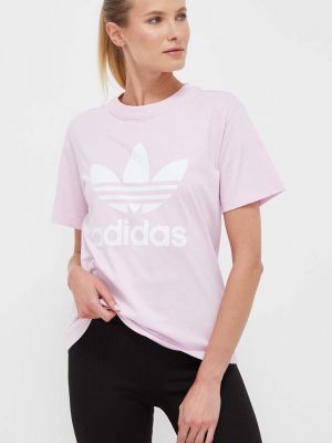 Памучна тениска Adidas Originals розово