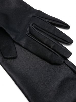 Saténové rukavice Saint Laurent černé