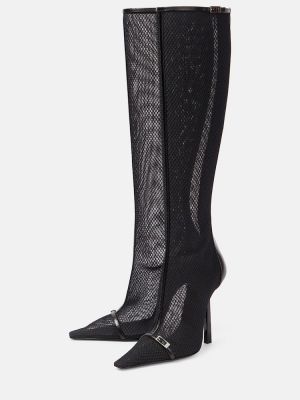 Stivali di gomma in mesh Saint Laurent nero