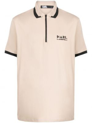 Polo con stampa Karl Lagerfeld beige