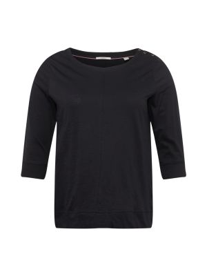 Тениска Esprit Curves черно