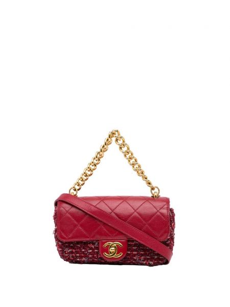 Crossbody torbica od tvida Chanel Pre-owned zlatna