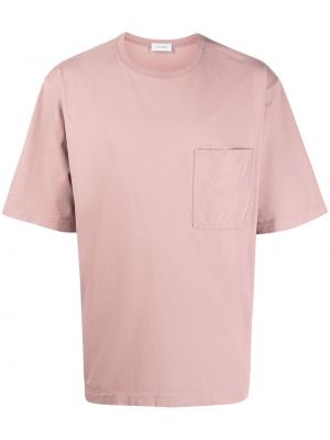 Памучна тениска с джобове Lemaire розово