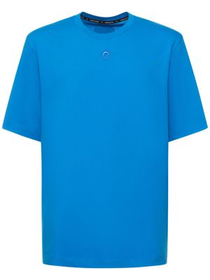 Camiseta de algodón de tela jersey Marine Serre azul