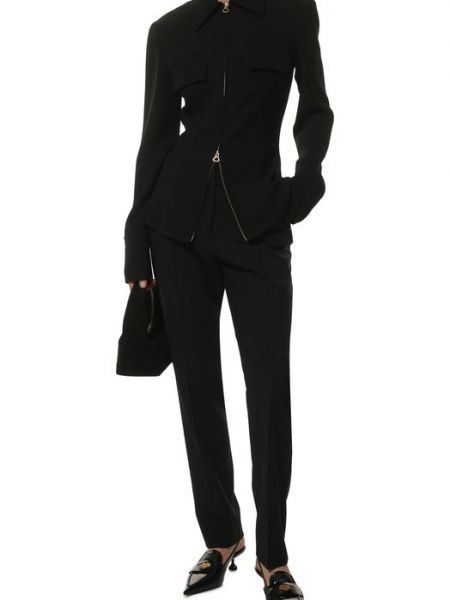 Шерстяные брюки Dolce & Gabbana черные