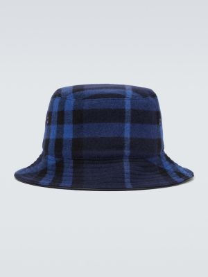 Kostkovaný klobouk Burberry modrý