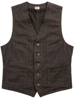 Pruhovaná bavlnená vesta Ralph Lauren Rrl čierna
