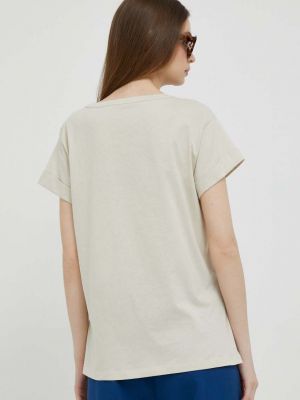 Bavlněné tričko Sisley béžové