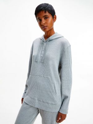 Džemperis su gobtuvu Calvin Klein pilka