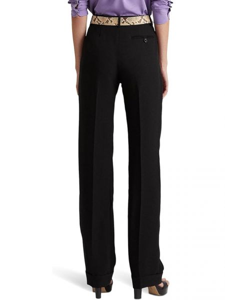 Плиссированные брюки из крепа Lauren Ralph Lauren черные