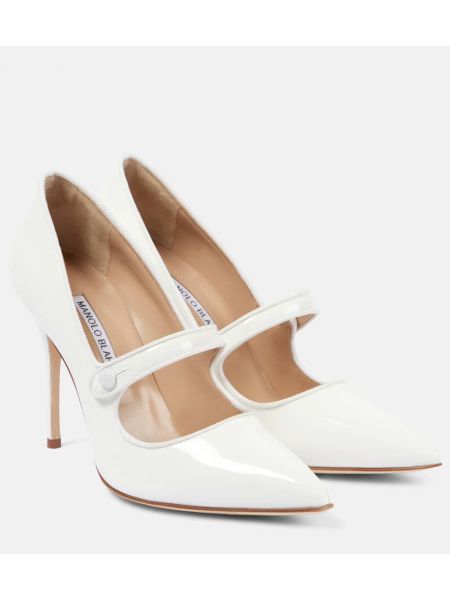 Lack leder pumps Manolo Blahnik weiß