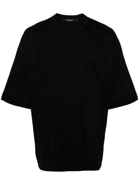 Raštuotas medvilninis marškinėliai Songzio juoda