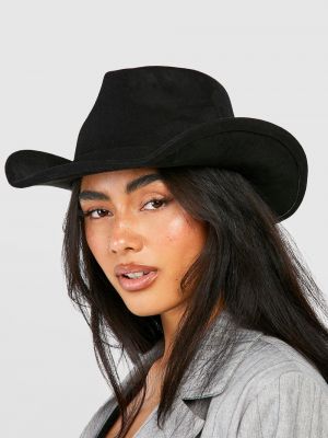 Ковбойская шляпа-федора с изогнутыми краями boohoo черный