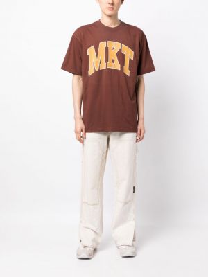 T-shirt en coton à imprimé Market marron