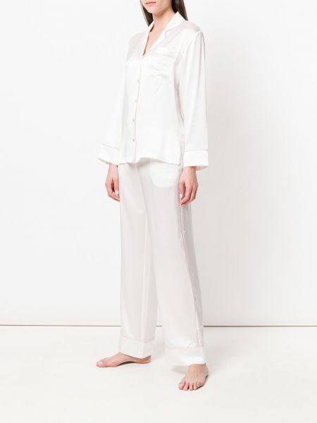 Pyjama en soie à fleurs Fleur Of England blanc