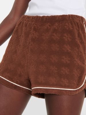 Pantaloncini sportivi in tessuto jacquard Tory Sport marrone