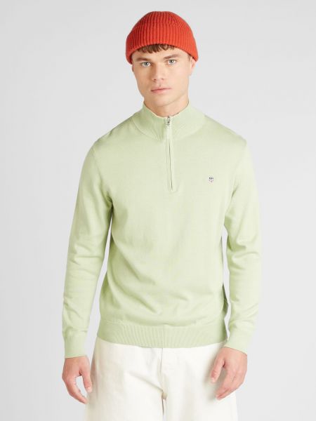 Džemperis ar augstu apkakli Gant zaļš