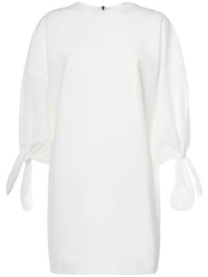 Βαμβακερή μini φόρεμα με κορδόνια με δαντέλα Max Mara λευκό