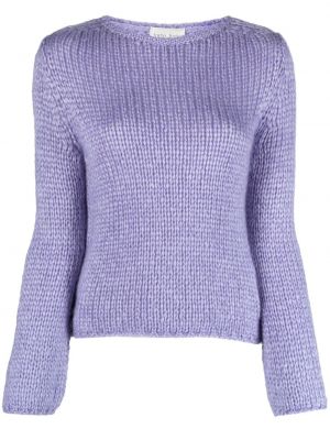 Копринен пуловер Forte_forte виолетово