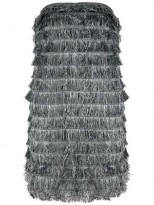 Mini-abito con frange Alberta Ferretti grigio