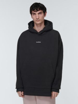 Fleece hoodie aus baumwoll Acne Studios schwarz