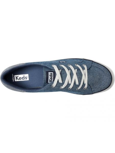 Кружевные кроссовки на шнуровке Keds синие