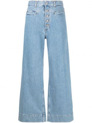 Relaxed fit siuvinėtos džinsai su paisley raštu Etro mėlyna