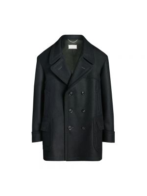 Krótki płaszcz wełniany oversize Maison Margiela czarny