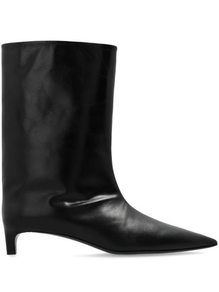 Bottines en cuir Jil Sander noir