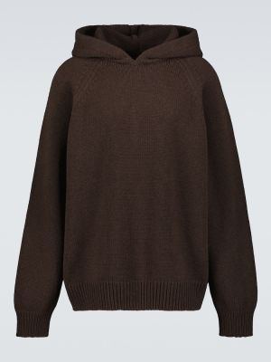 Vlněný svetr s kapucí Nanushka hnědý
