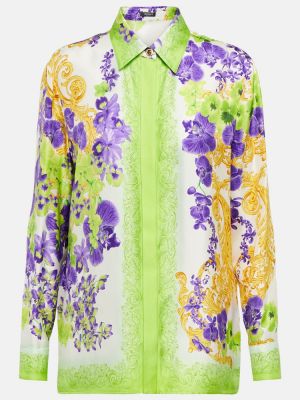 Kvetinová hodvábna košeľa Versace