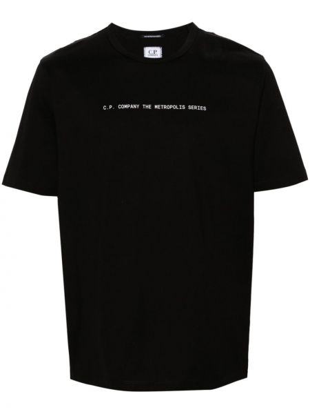 Βαμβακερή μπλούζα C.p. Company μαύρο