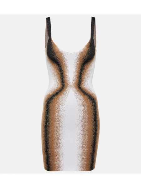 Mini vestido de punto con estampado Y/project marrón