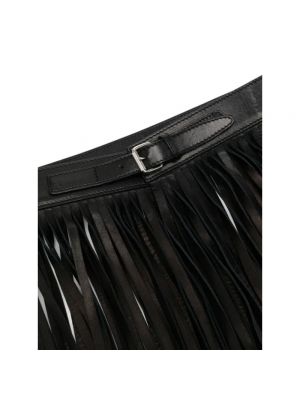 Pasek skórzany Celine Vintage czarny