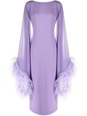 Rochie lunga cu pene Nervi violet