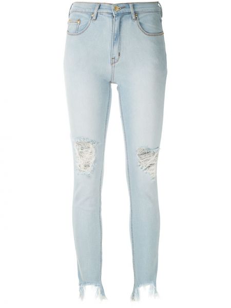 Skinny džíny s vysokým pasem s páskem Amapô - modrá